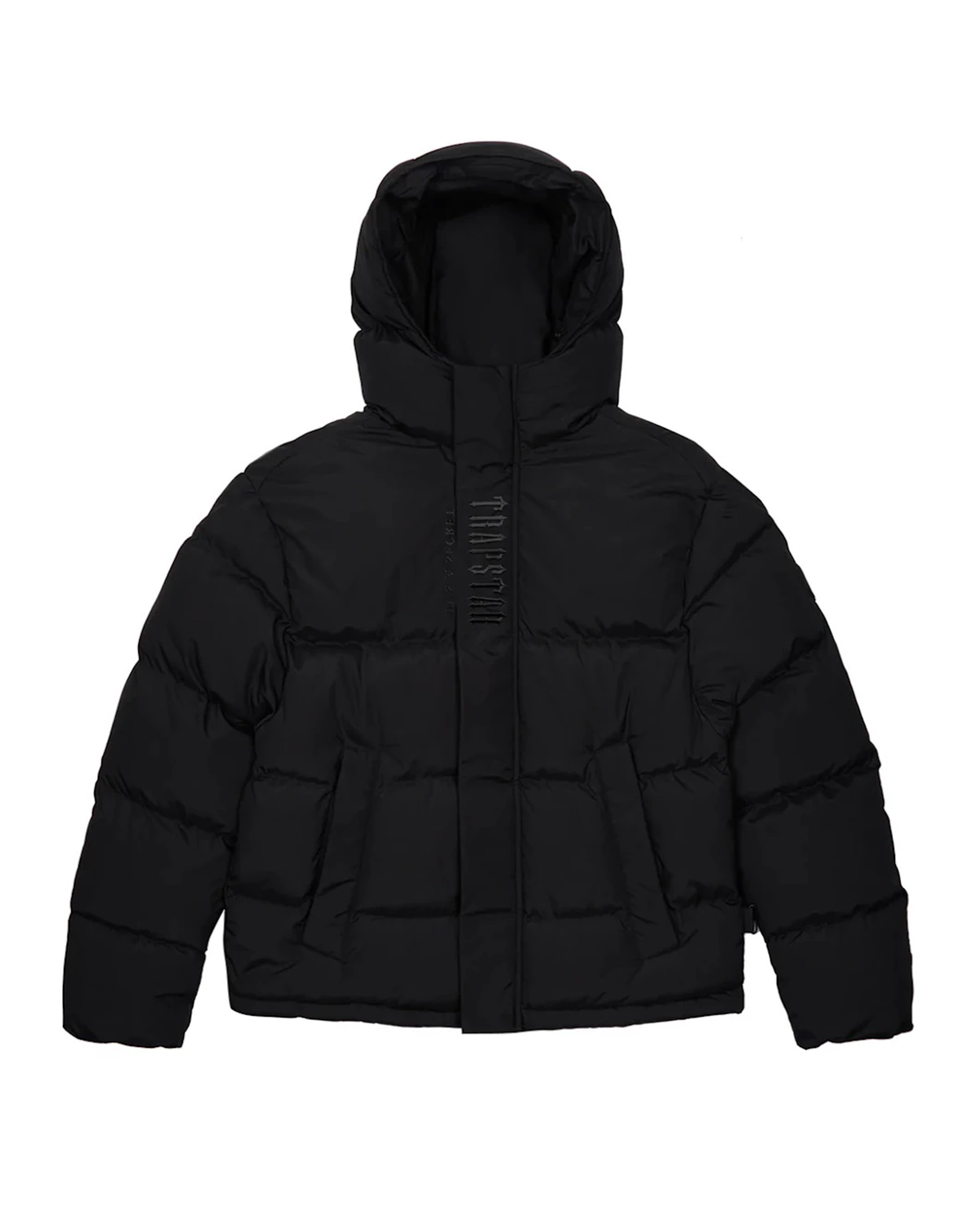 TRAPSTAR DECODED HOODED PUFFER 2.0 JACKET - BLACKOUT